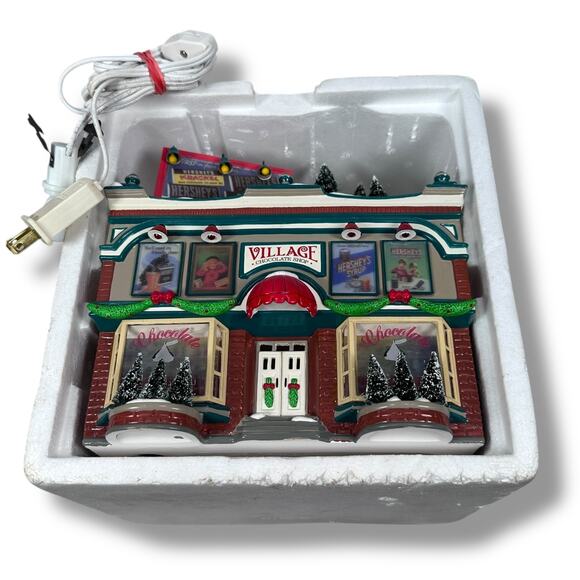 Department 56 Hershey’s Chocolate Shop Lighted Dept 56 Christmas Snow Village - Picture 1 of 11